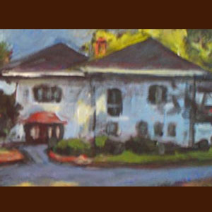 Painting of the outside of Peace Learning Center offices